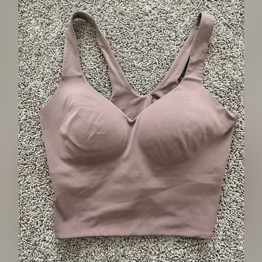 Nike Dri-FIT Sports Bra Large Mauve Pink Padded Athletic Workout Top